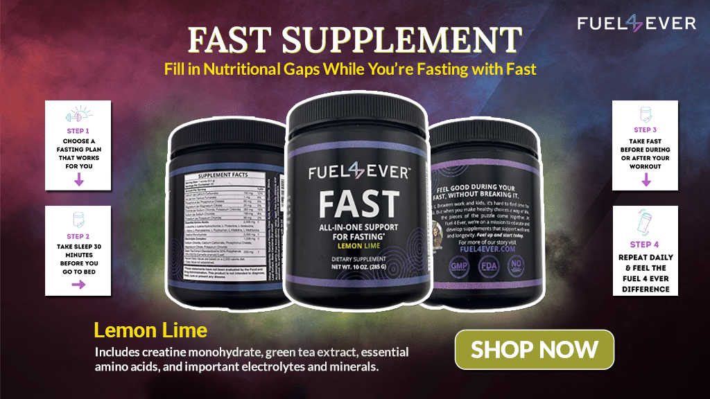 Try our new lemon lime flavor fasting supplement today! Our lemon lime fasting supplement is full of green tea extracts, creatine monohydrate, essential amino acids and important electrolytes, minerals 