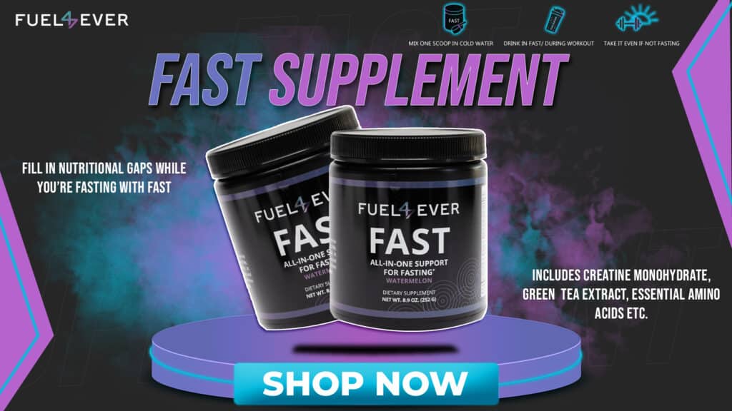 Image contains the top rated box of fasting supplement by fuel4ever which is available in watermelon flavor